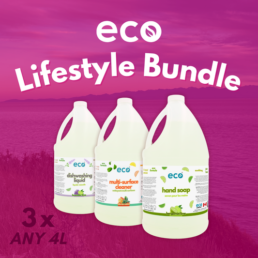Eco Refillery's Lifestyle Bundle - three 4L jugs of soaps and cleaners of your choice.