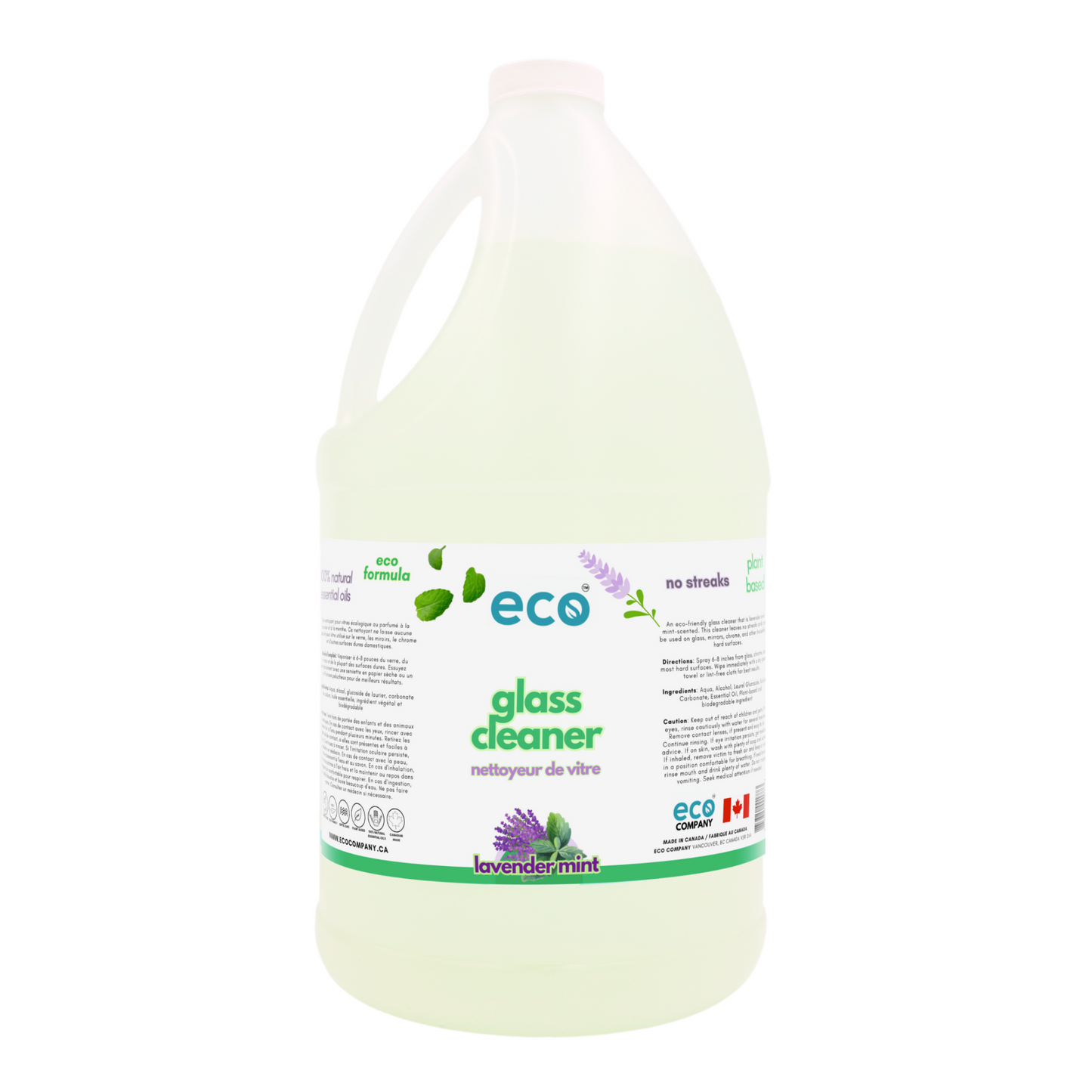 Eco-friendly glass cleaner in a 4 liter jug for wholesale, perfect for customers to bulk up on glass cleaner and refill their own bottles.