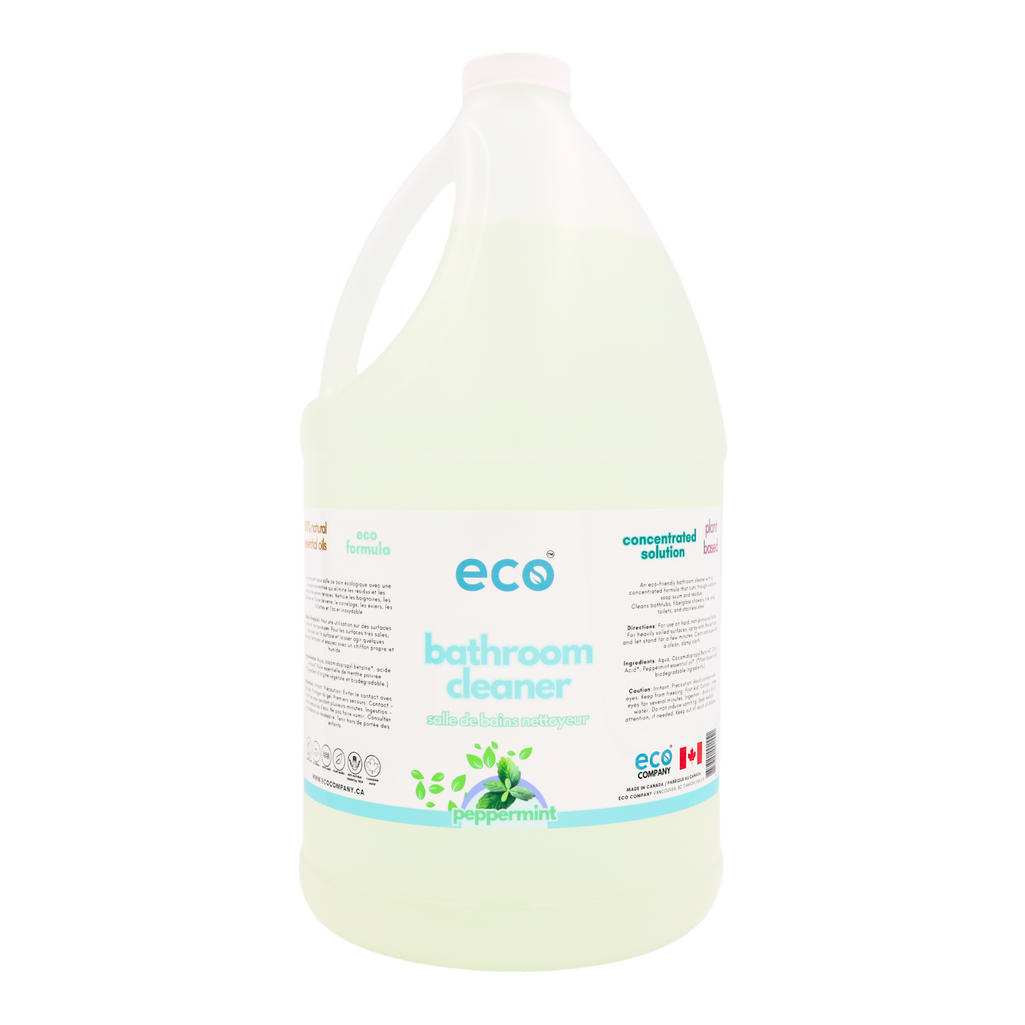 Eco bathroom cleaner in a refillable 4L jug.