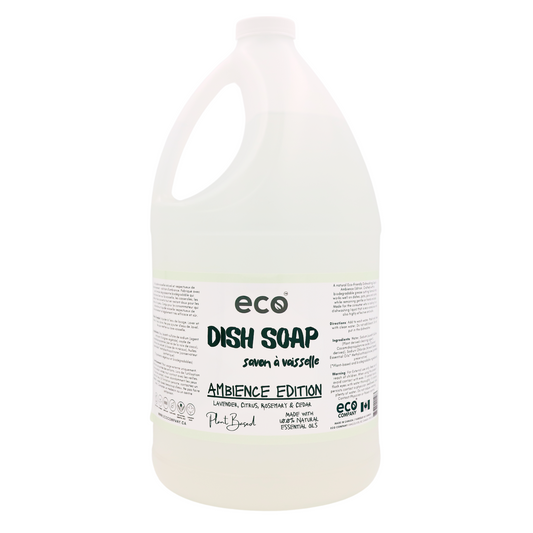 Eco dish soap in a refillable 4L jug.