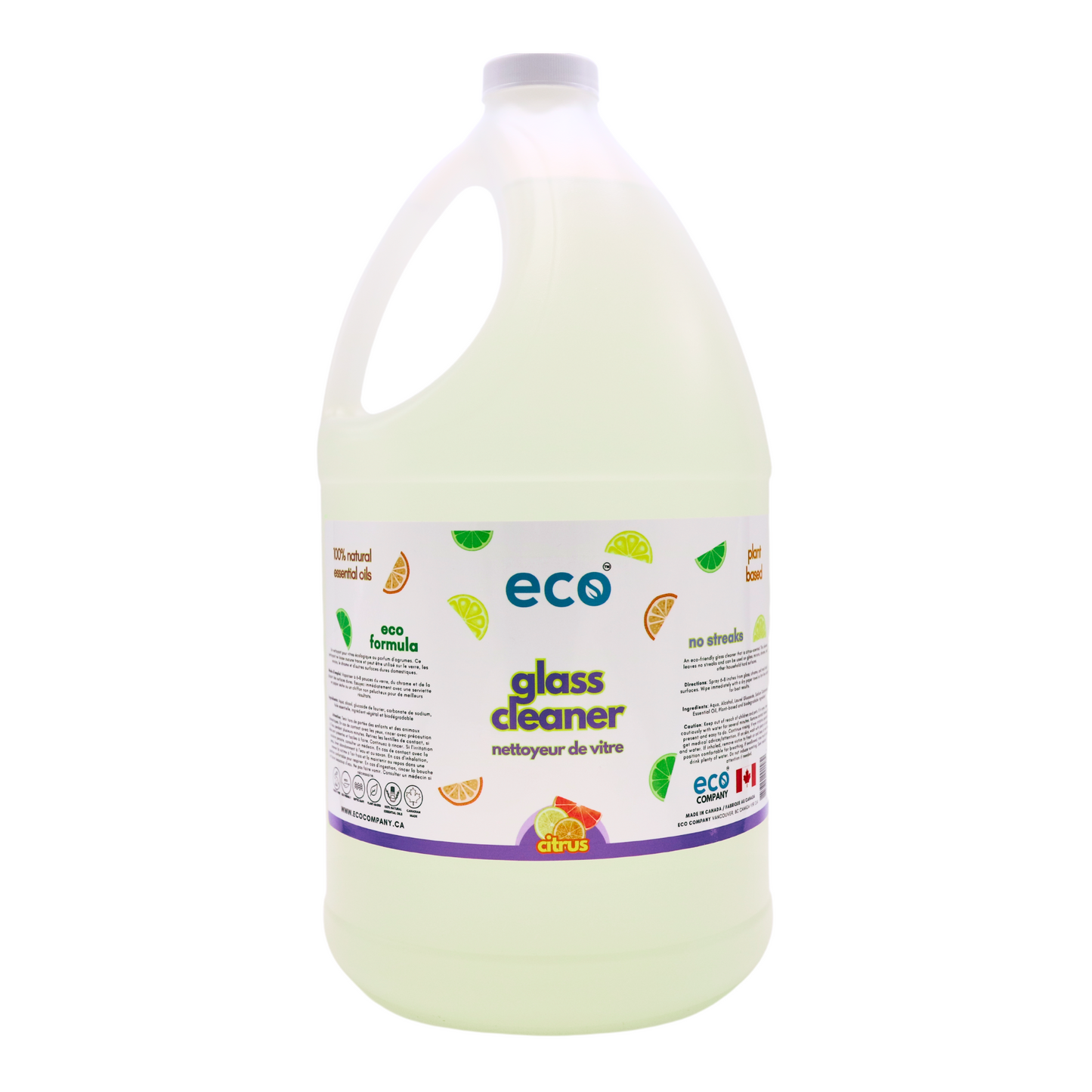 Eco Refillery's glass cleaner in a refillable 4L jug.