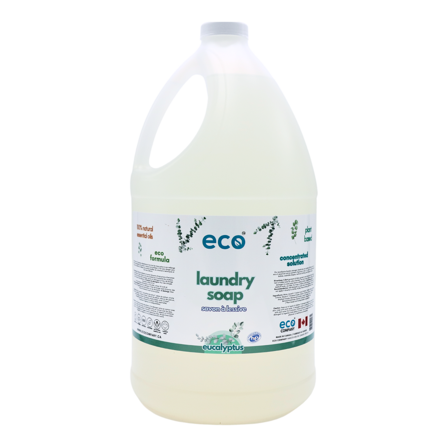 Eco Refillery's laundry soap in a refillable 4L jug.