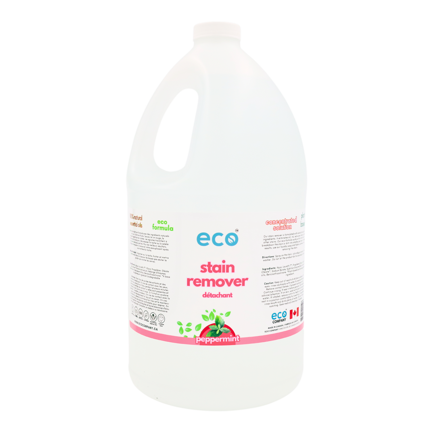 Eco Refillery's stain remover in a refillable 4L jug.