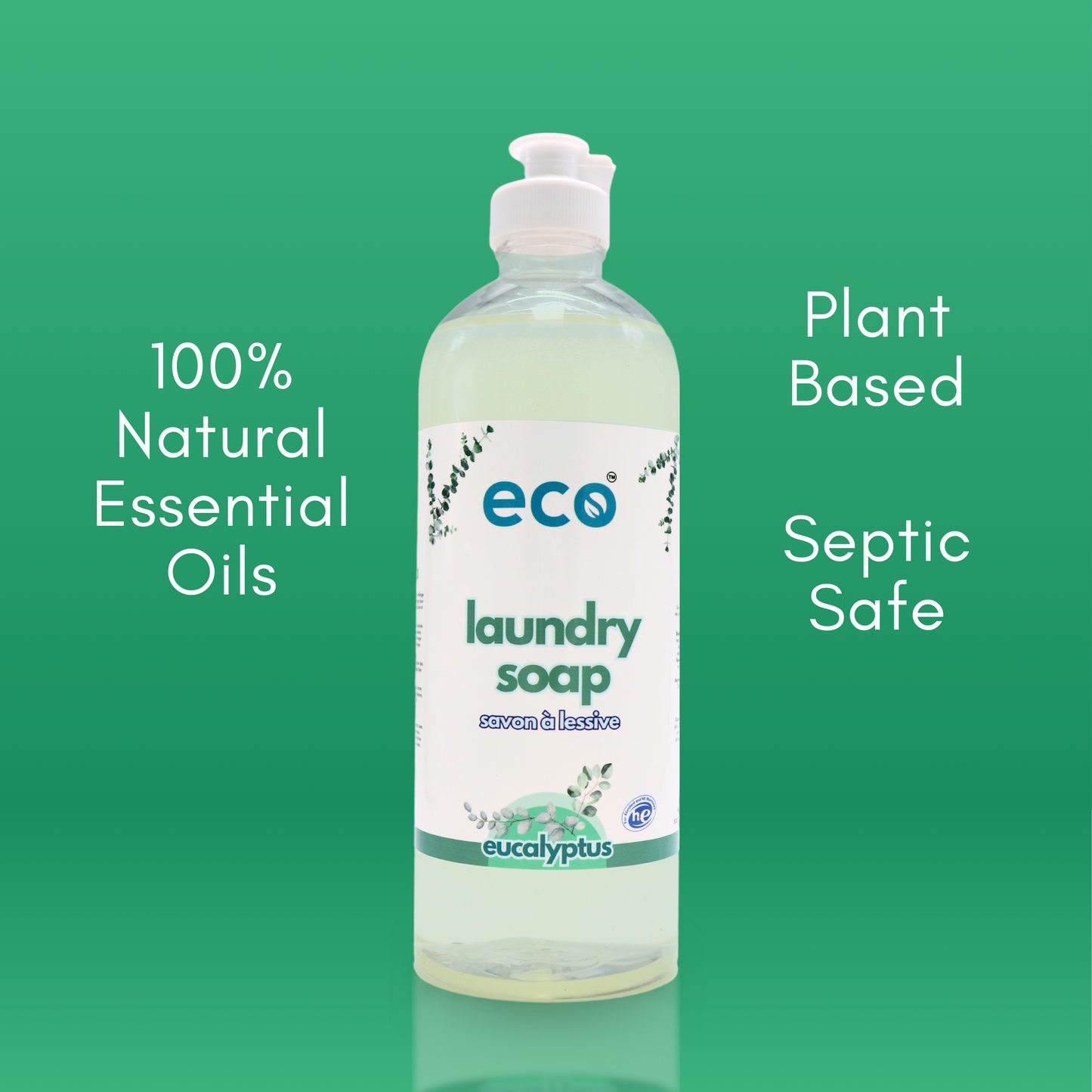 Eco Refillery's bulk laundry soap is scented with 100% natural essential oils, has a concentrated formula, and is plant-based.