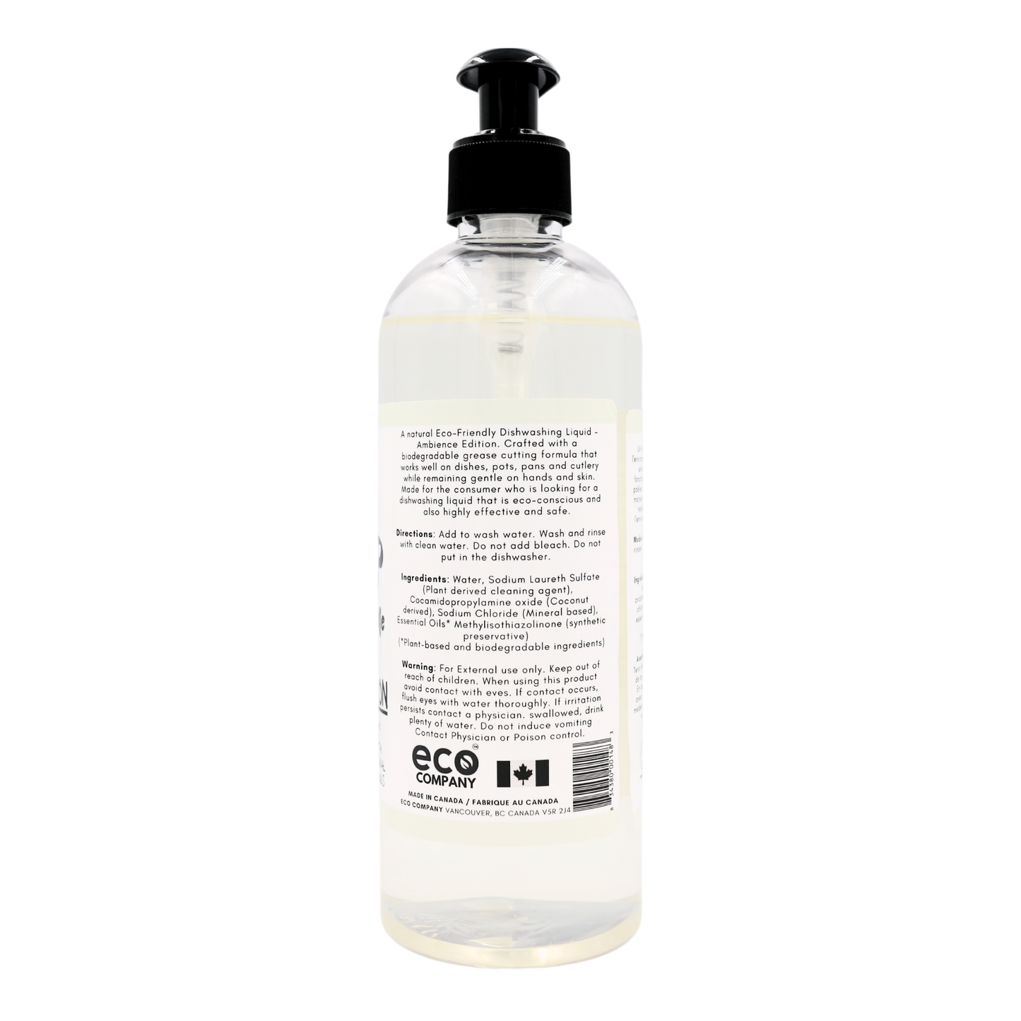 Eco Refillery's bulk dish soap has plant-based ingredients.