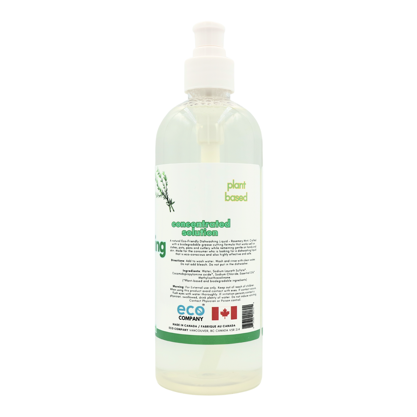 Eco Refillery's bulk dish soap has plant-based ingredients.