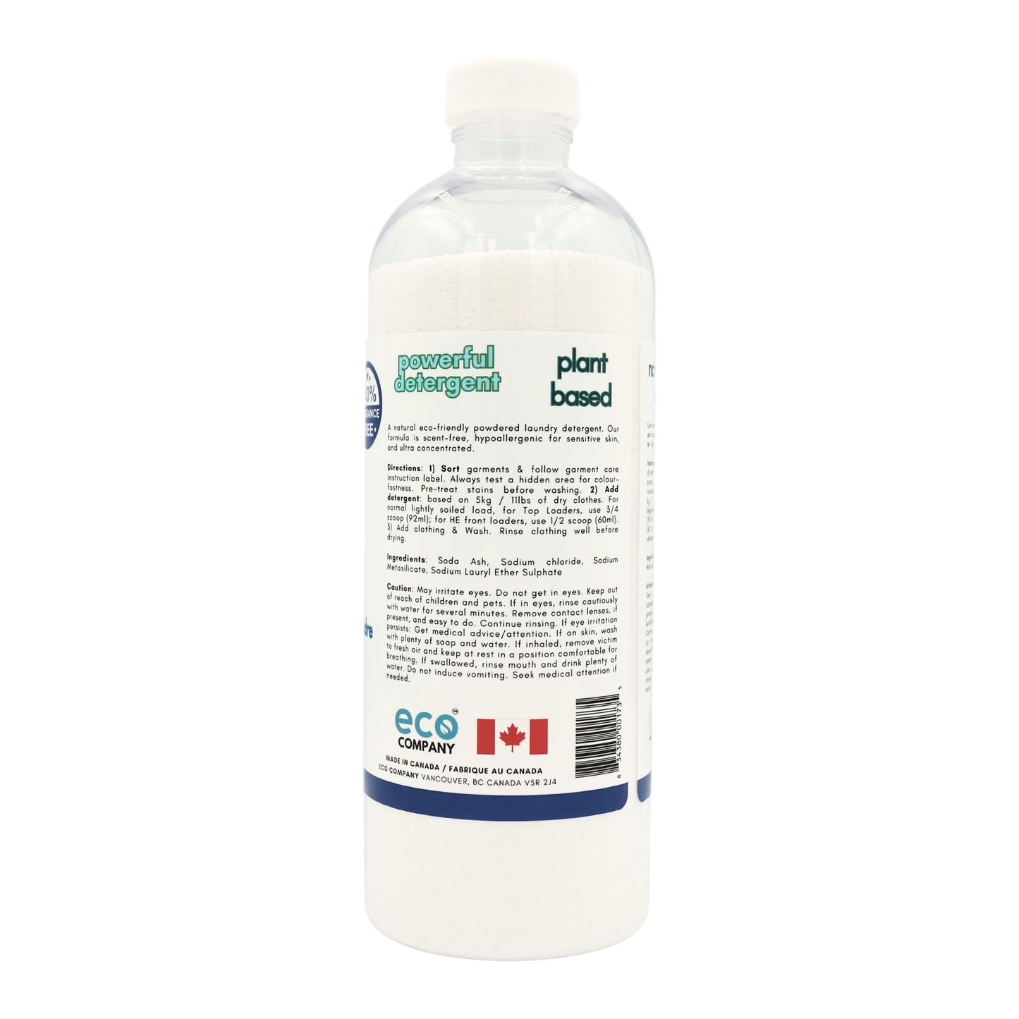 Eco Refillery's bulk laundry powder has plant-based ingredients.