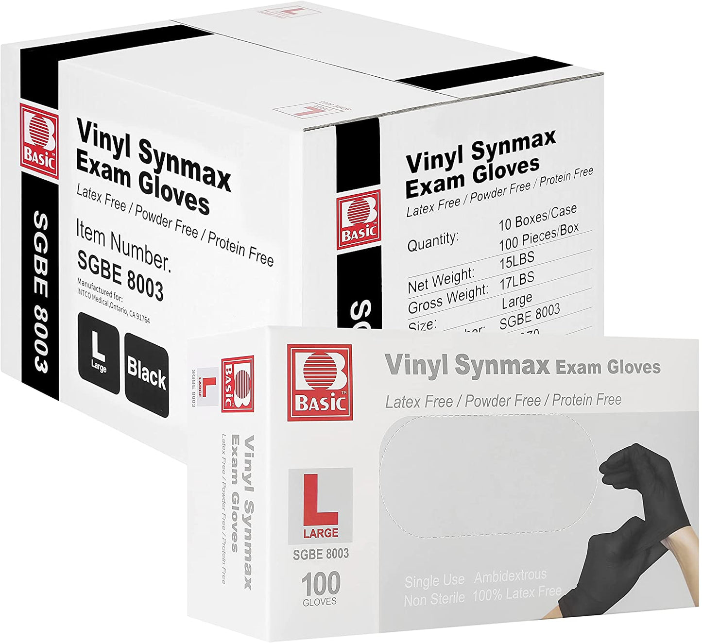 Synmax Poly/Vinyl Blend Gloves - Black (100pcs/box)