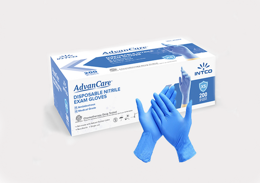 Intco Advancare Nitrile Gloves - Blue