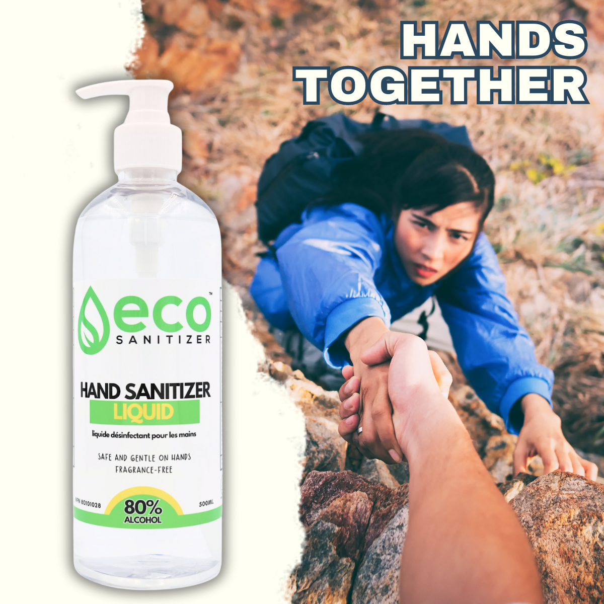 Eco Sanitizer's hand sanitizer liquid for disinfecting the hands.