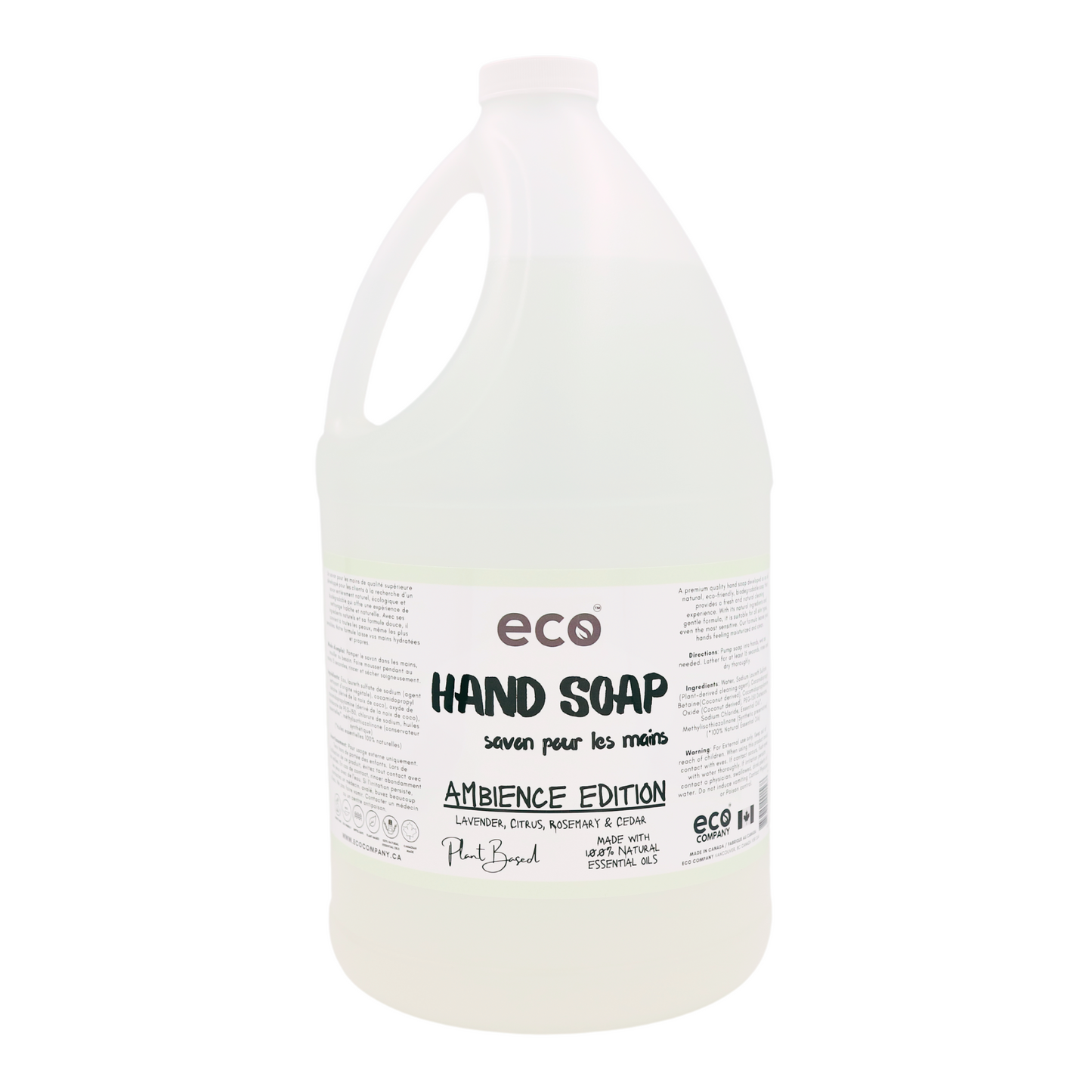 Eco Refillery's hand soap in a refillable 4L jug.