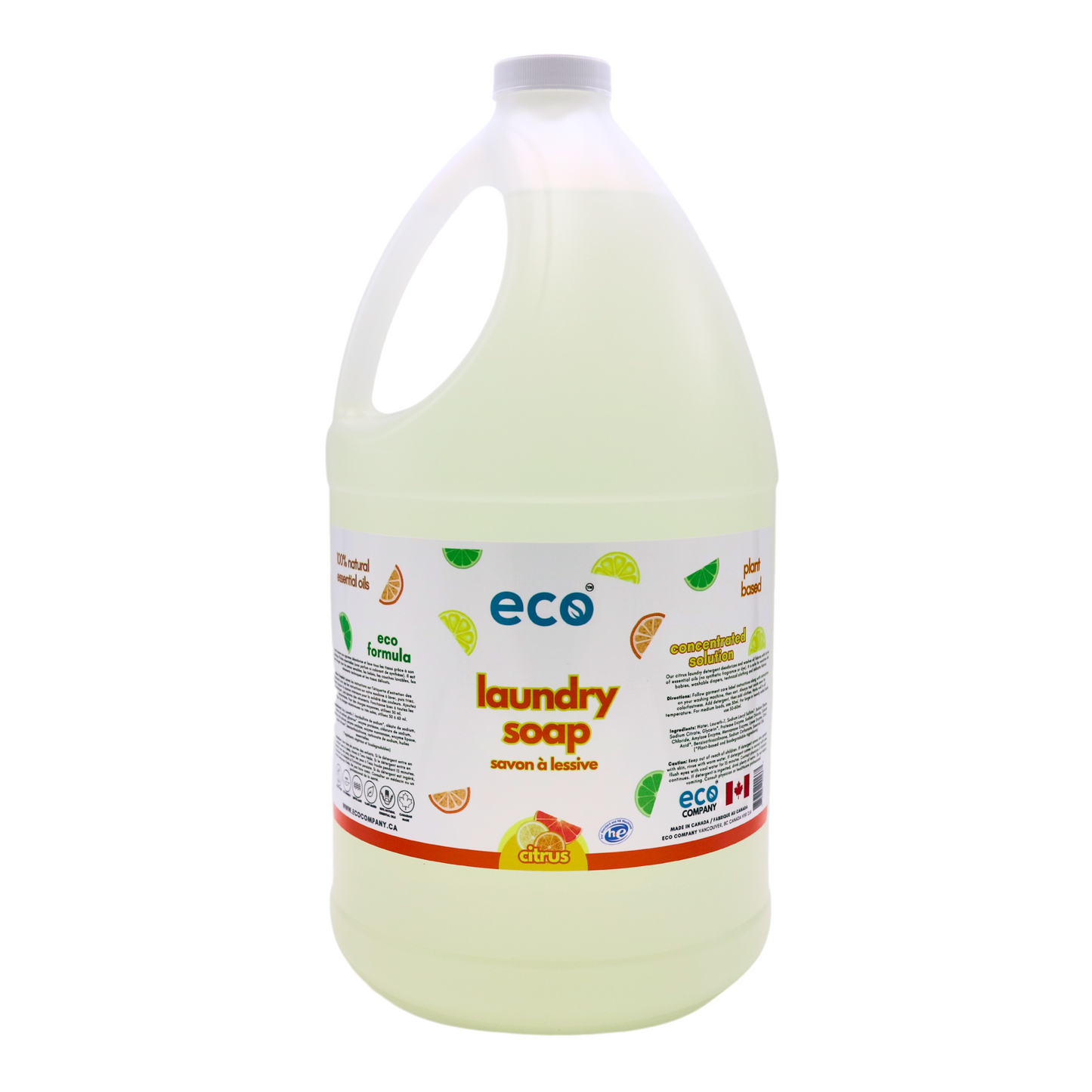 Eco Refillery's laundry soap in a refillable 4L jug.