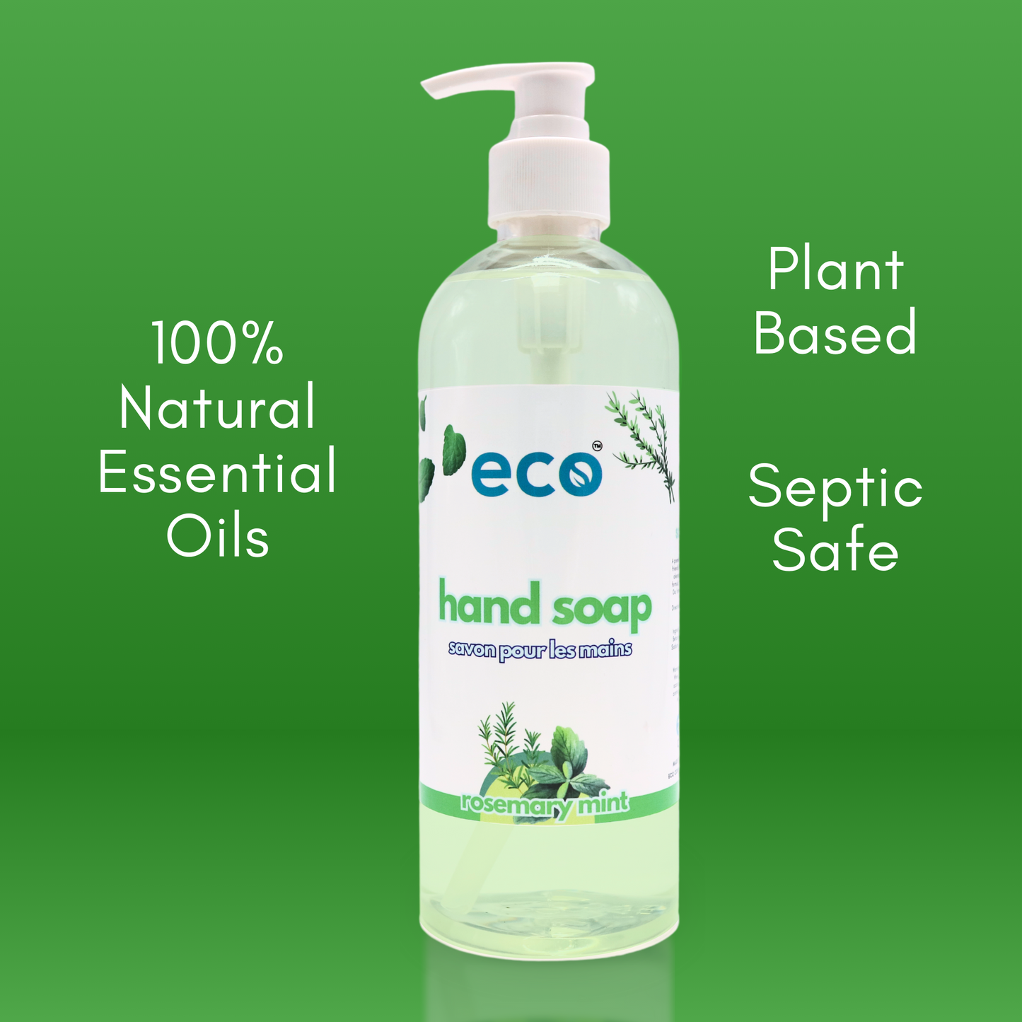 Eco Refillery's bulk hand soap is plant-based, is septic safe, and is scented with 100% natural essential oils.