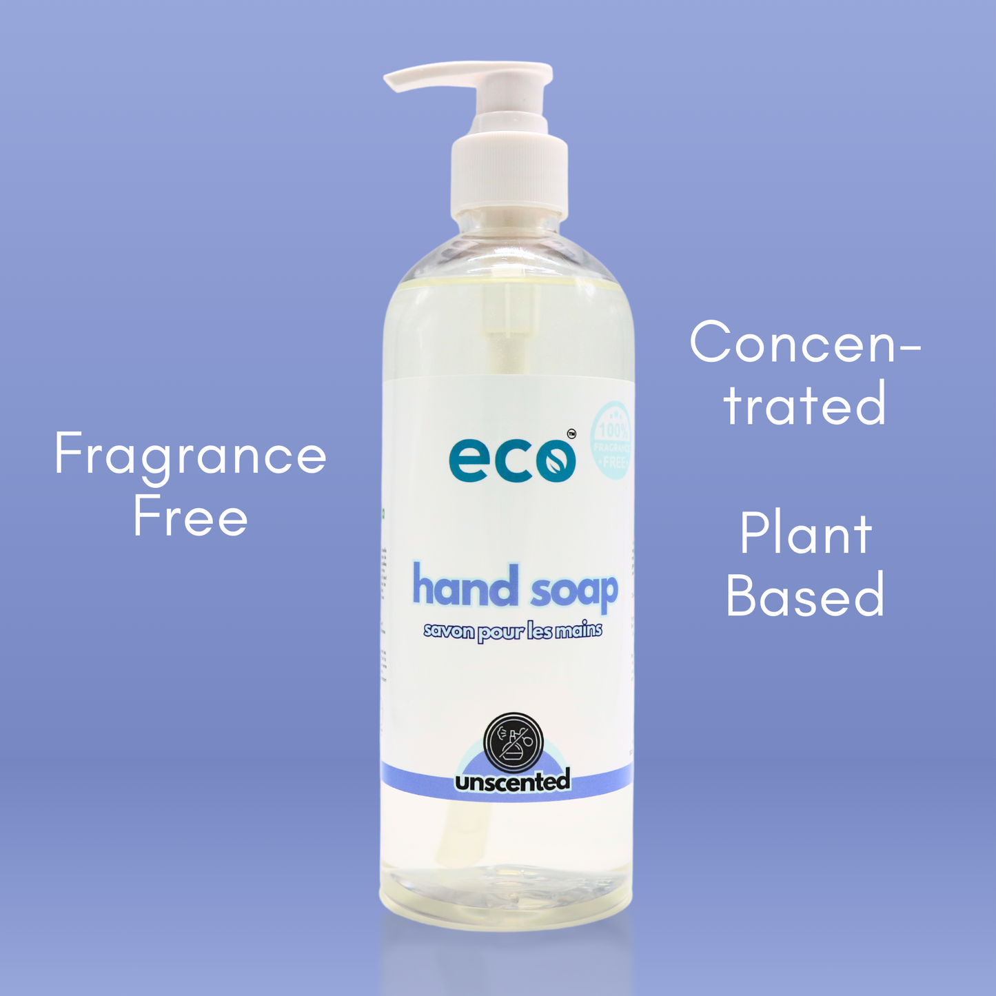 Eco Refillery's bulk hand soap is plant-based, is septic safe, and is fragrance-free.