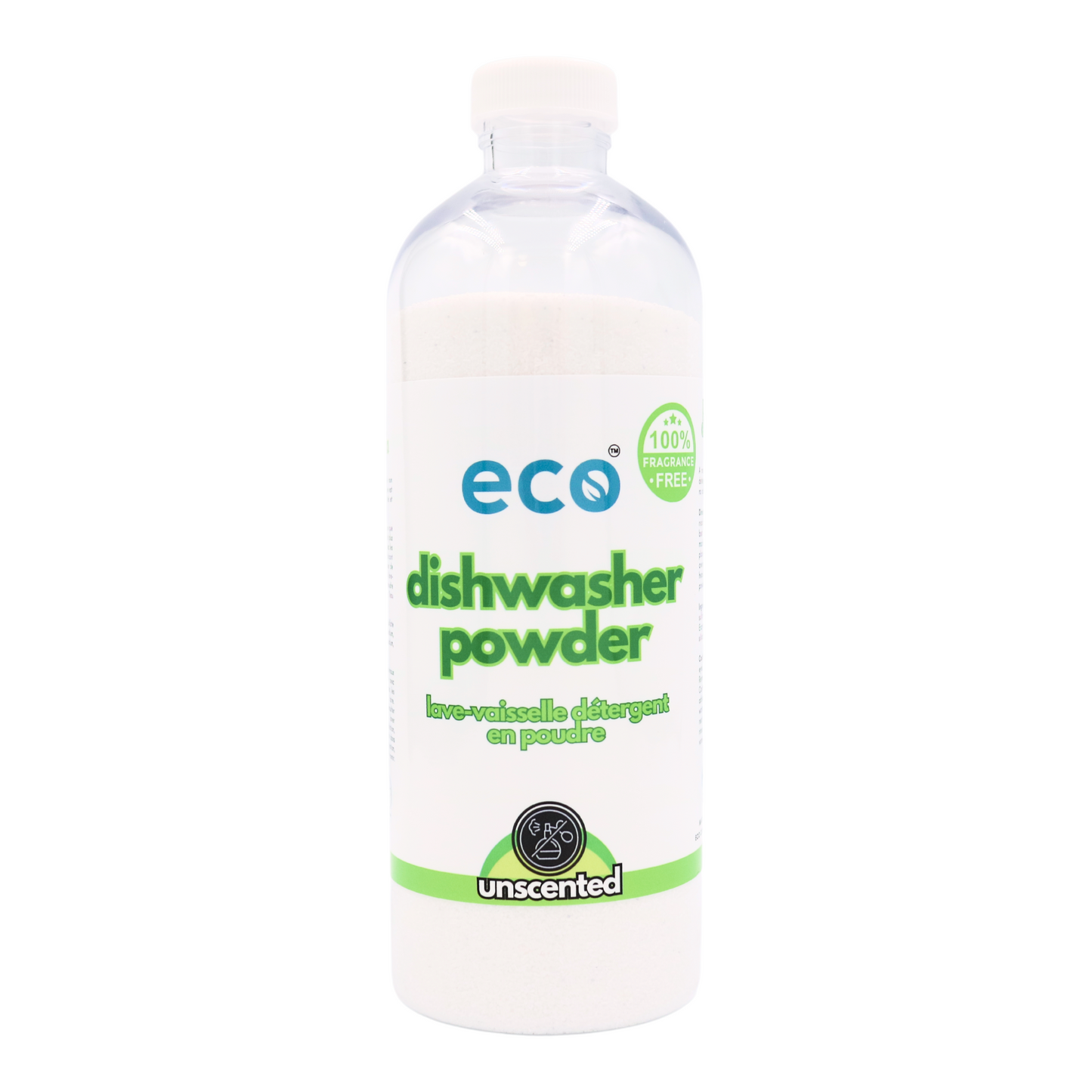 Eco Refillery's dishwasher powder in a refillable 500mL bottle.