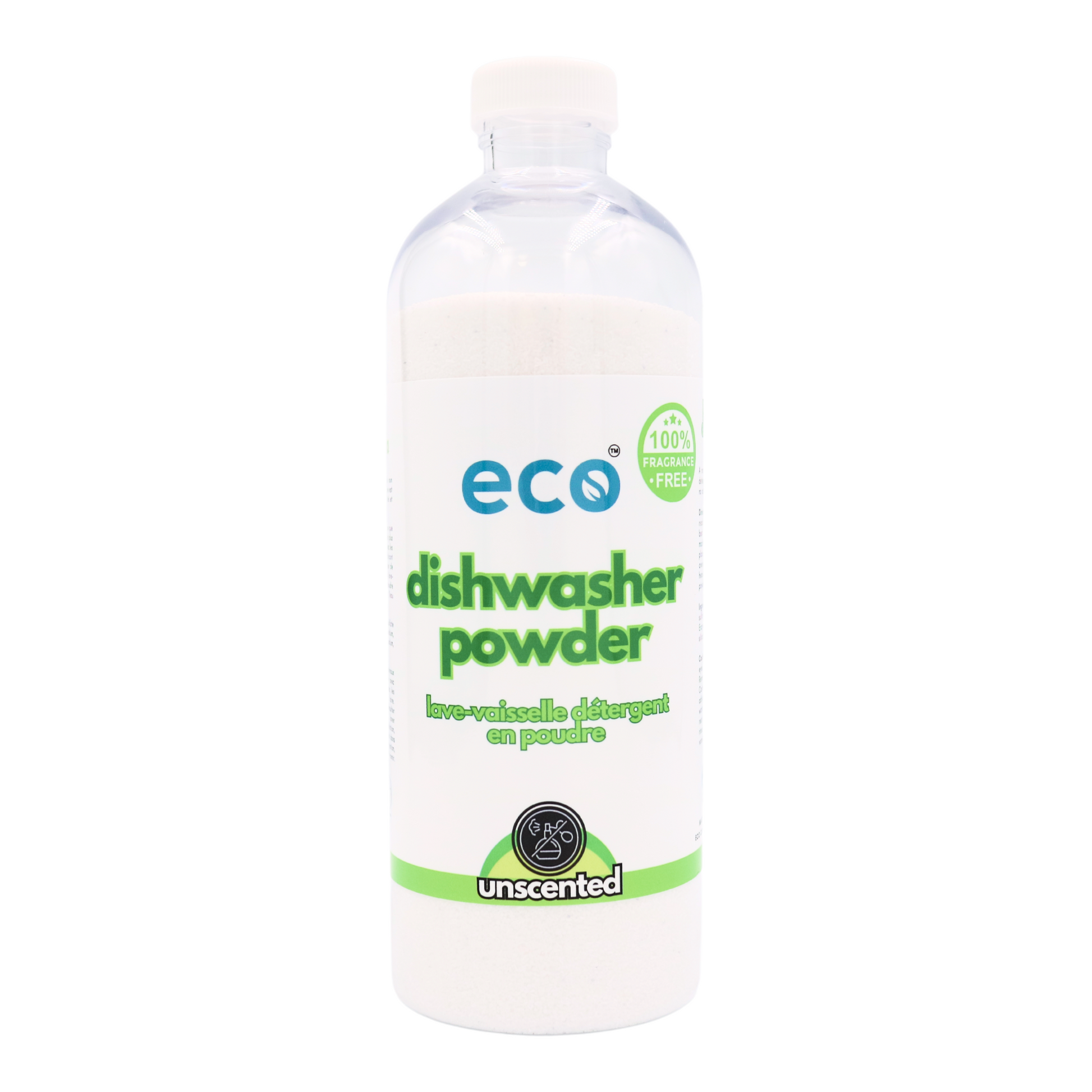 Eco Refillery's dishwasher powder in a refillable 500mL bottle.