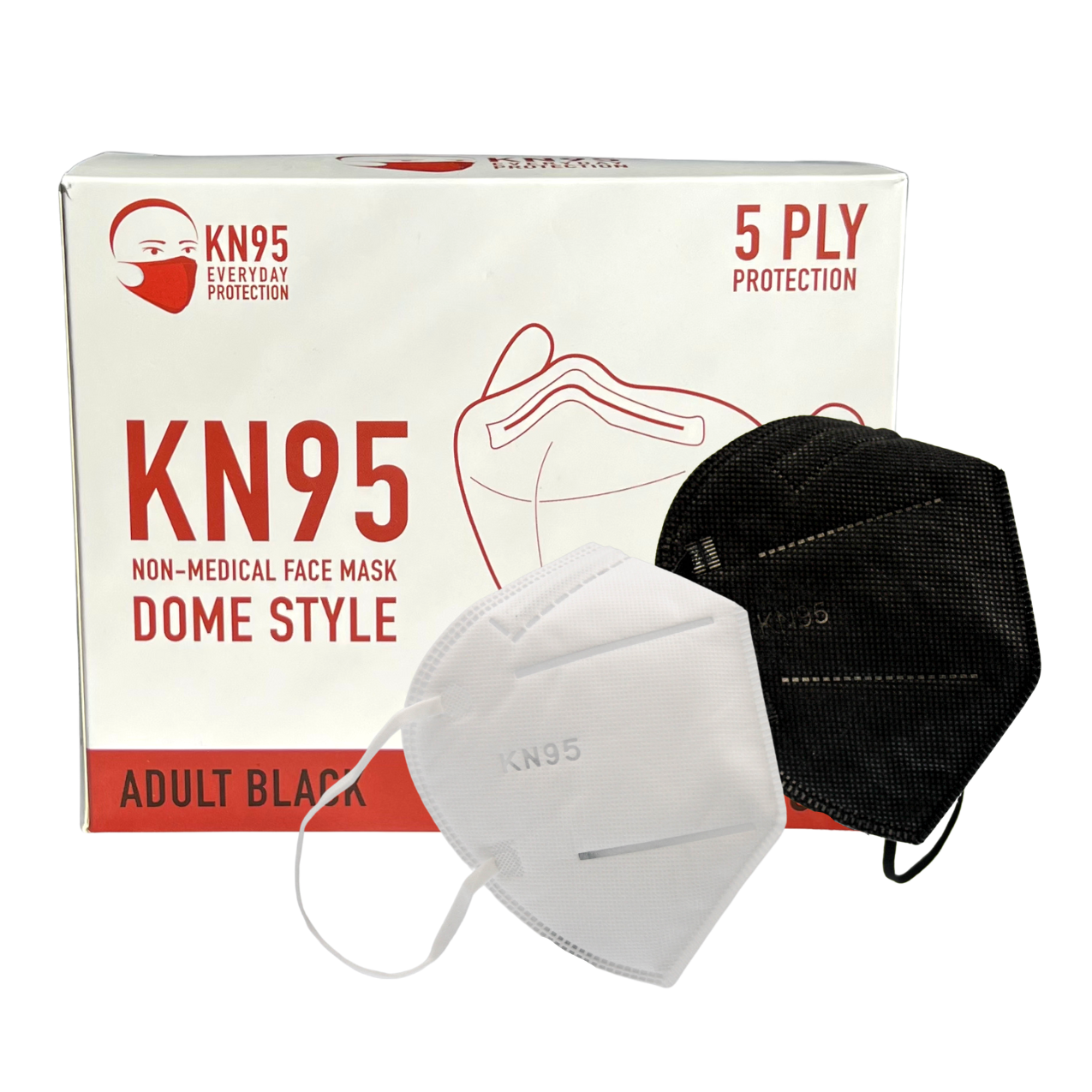 KN95 Dome Style (Adult) - White (10/box)