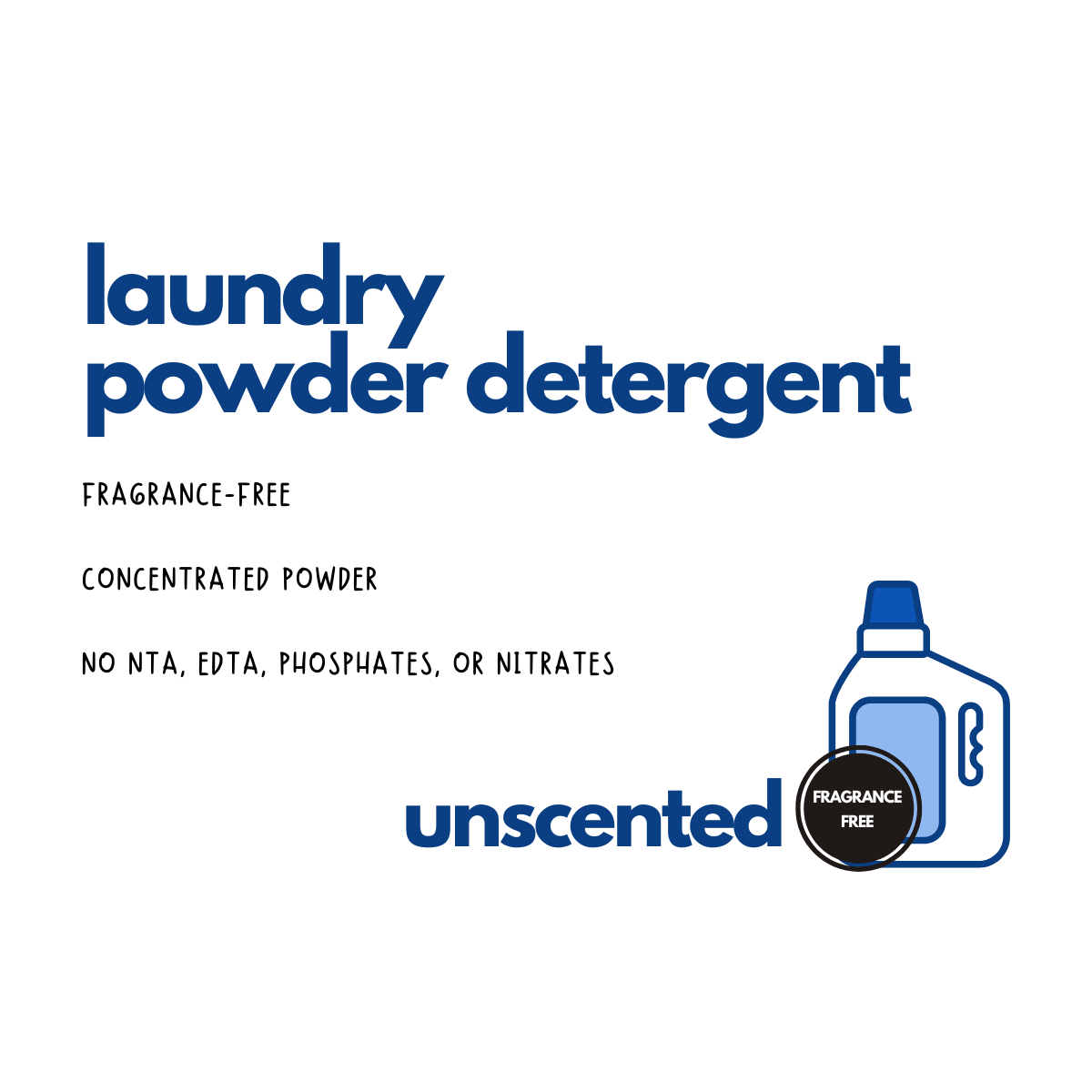 Laundry Powder Detergent Unscented Eco Refillery